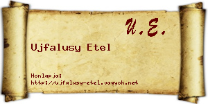 Ujfalusy Etel névjegykártya